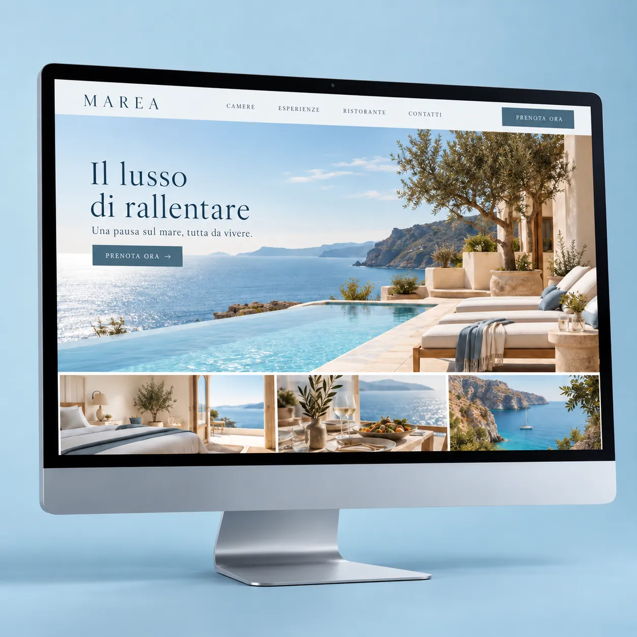 Homepage del sito Marea su computer