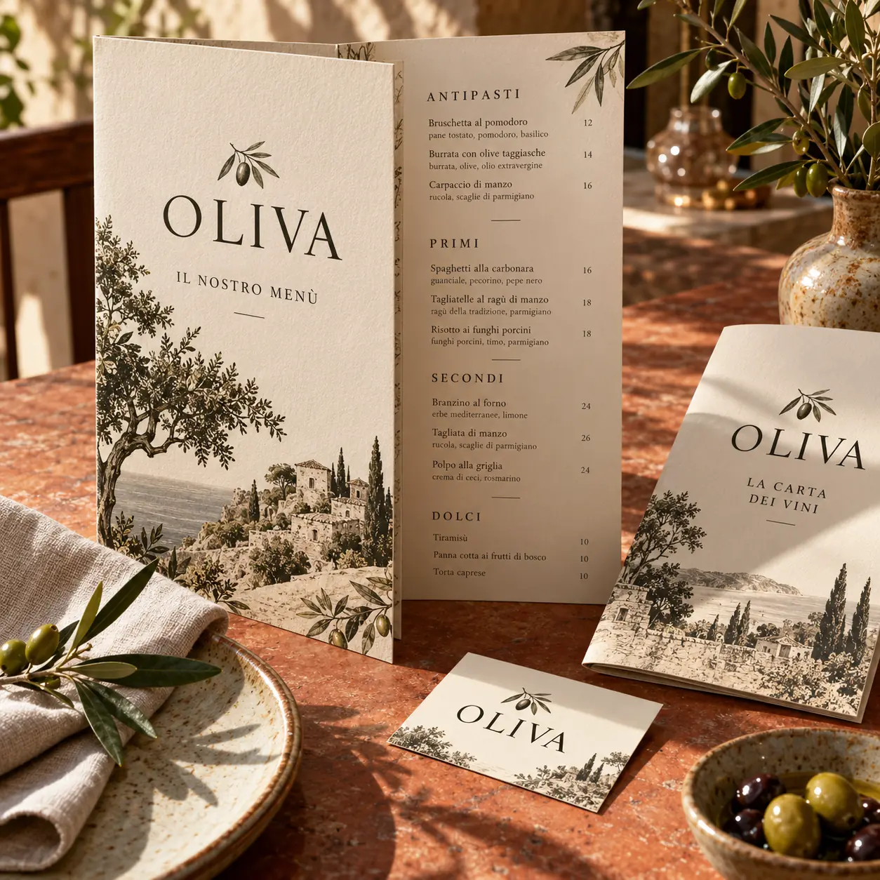 Menu stampati Oliva